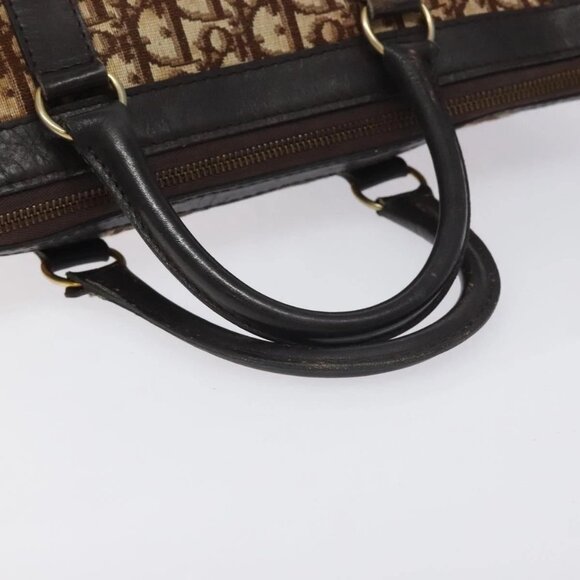 Christian Dior Trotter Canvas Hand Bag Brown Gold Auth 128326 - Picture 8 of 16